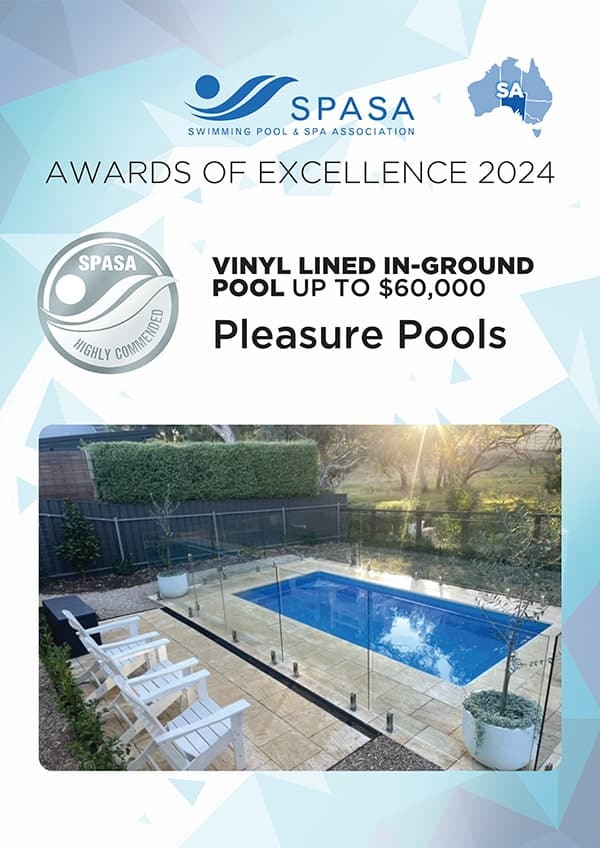 Highly commended-Vinyl lined in-ground pool up to $60,000